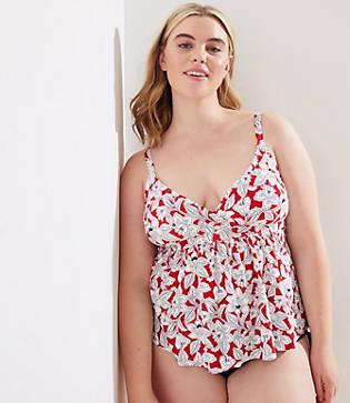 Loft Plus Loft Beach Orchid Wrap Tankini Top