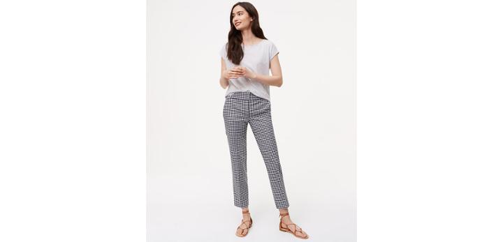 Loft Gingham Pencil Pants In Marisa Fit