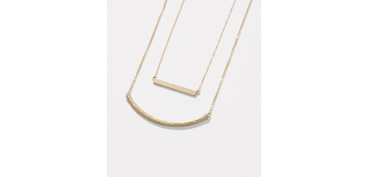 Loft Shrt Hammered Metal Pre-layered Necklace