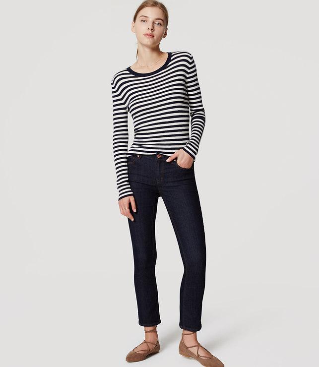 Loft Modern Slim Ankle Jeans In Dark Rinse Wash