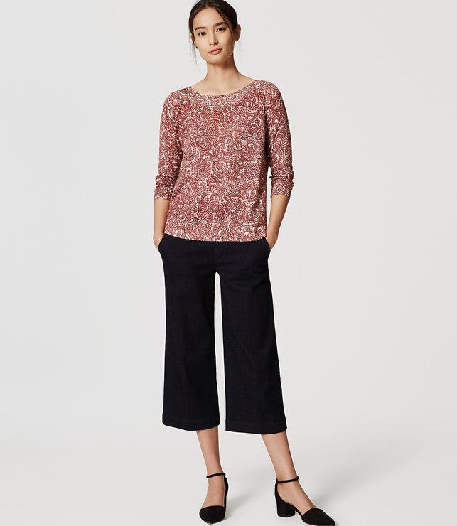 Loft Vine Button Back Sweater