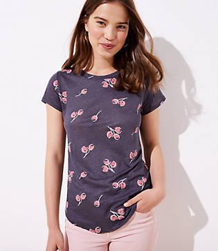 Loft Cherry Linen Tee