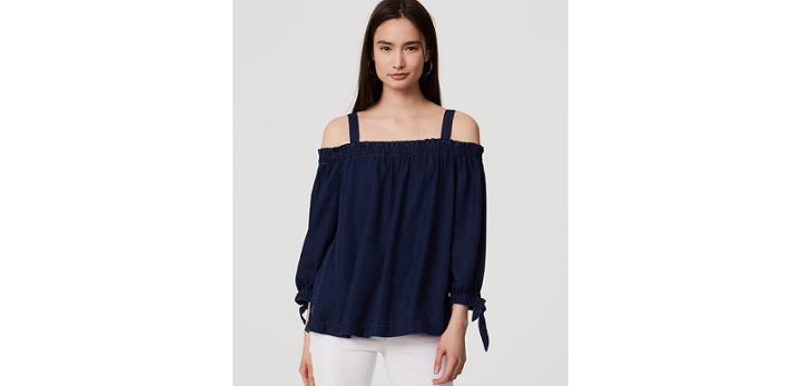 Loft Chambray Off The Shoulder Top