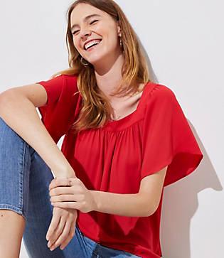 Loft Fluid Square Neck Top