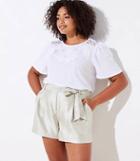 Loft Plus Shimmer Tie Waist Shorts