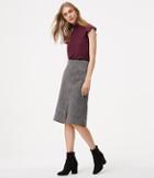 Loft Tweed Front Slit Midi Skirt