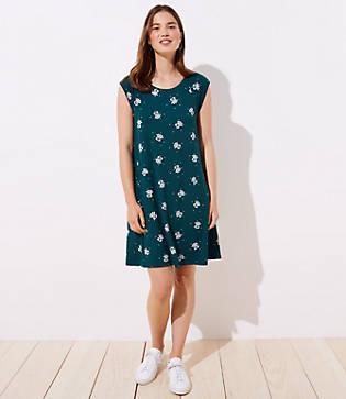 Loft Garden Cap Sleeve Swing Dress