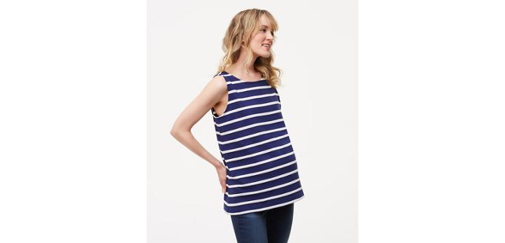 Loft Sl Stripe Structured Knit Top