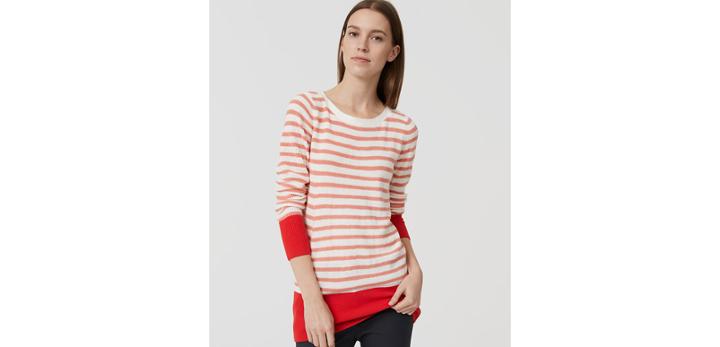 Loft Stripe Banded Sweater