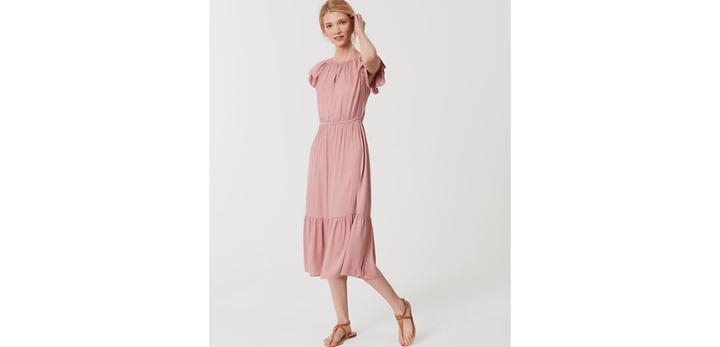 Loft Blush Flutter Dress