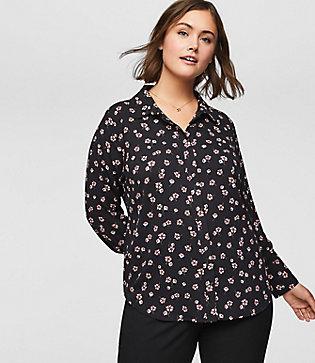 Loft Plus Azalea Rounded Collar Utility Blouse
