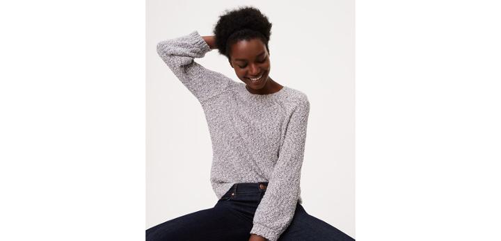 Loft Marled Sweatshirt Sweater