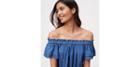 Loft Chambray Tie Off The Shoulder Top