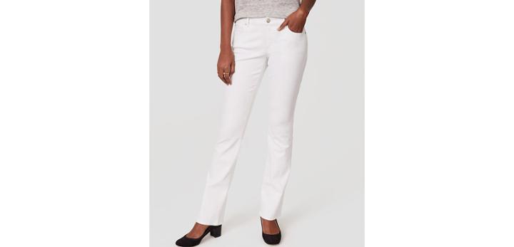 Loft Curvy Boot Cut Jeans In White