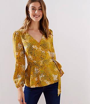 Loft Floral Wrap Blouse