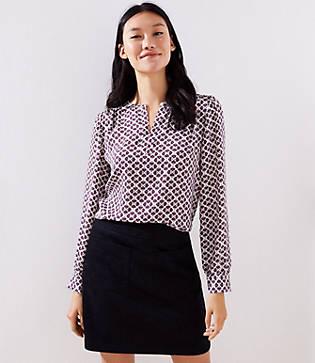 Loft Tile Keyhole Blouse