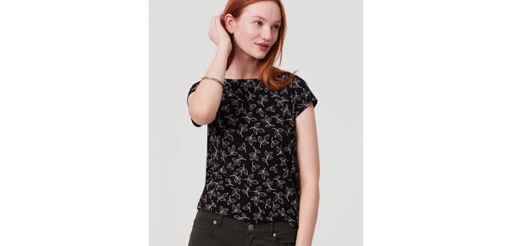 Loft Leafy Boatneck Tee