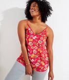Loft Plus Floral Picot Trim V Neck Cami