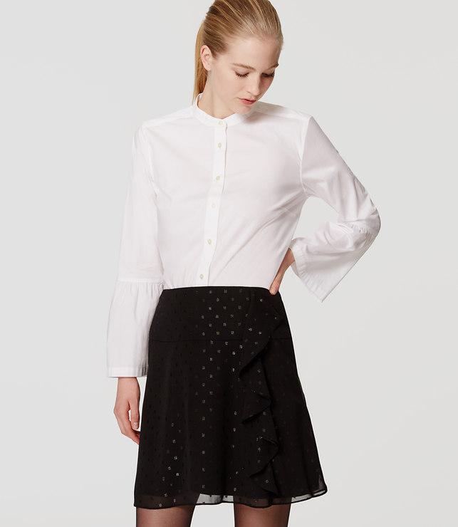 Loft Shimmer Dot Cascade Skirt