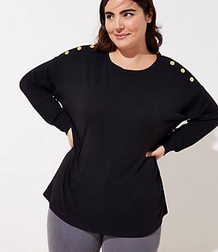 Loft Plus Shoulder Button Dolman Top