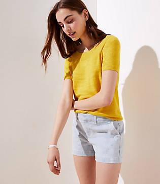 Loft Boatneck Short Sleeve Sweater