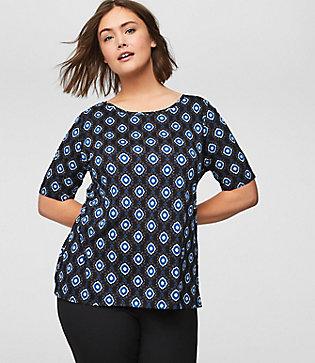 Loft Plus Medallion Ballet Neck Tee