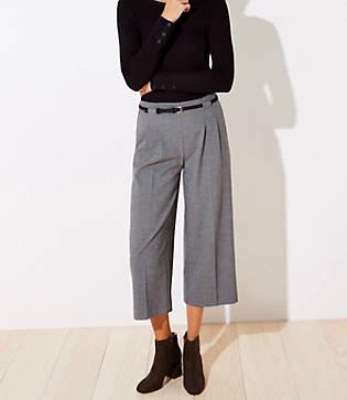 Loft Belted High Waist Wide Leg Crop Pants