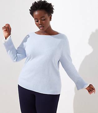 Loft Plus Pleated Bell Cuff Sweater
