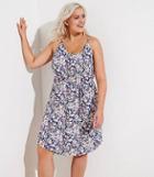 Loft Plus Floral Covered Button Strappy Cami Dress