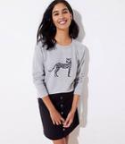 Loft Cheetah Embroidered Sweatshirt