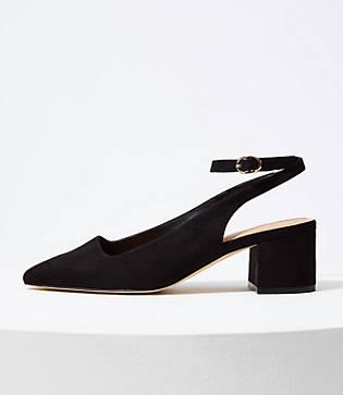 Loft Open Back Ankle Strap Pumps