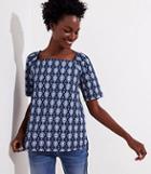 Loft Diamond Jacquard Square Neck Top