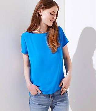 Loft Pleat Back Clean Tee