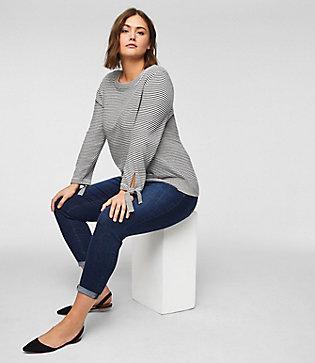 Loft Plus Skinny Crop Jeans In Rich Dark Indigo Wash