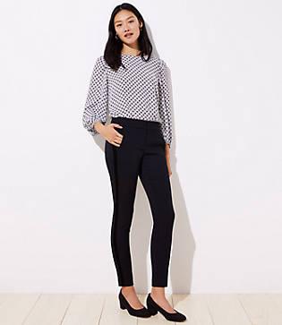 Loft Skinny Velvet Stripe Ankle Pants In Marisa Fit