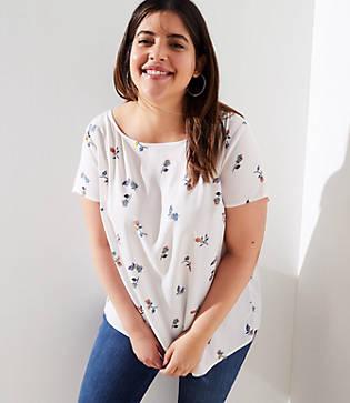 Loft Plus Tulip Pleat Back Clean Tee