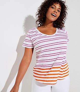 Loft Plus Mixed Stripe Vintage Soft Tee