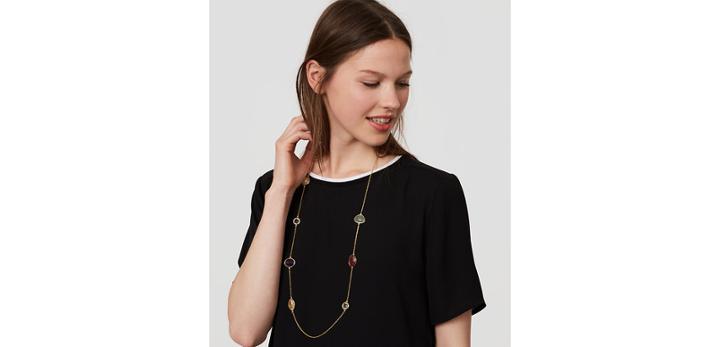 Loft Multicolored Stone Illusion Necklace