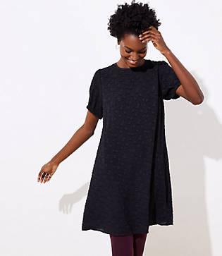 Loft Floral Textured Swing Dress