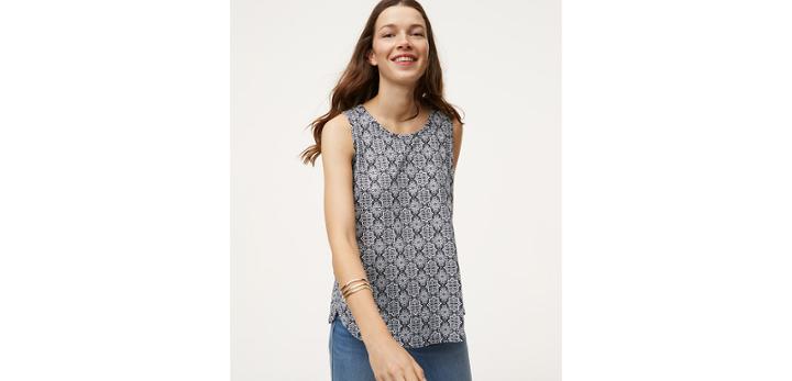 Loft Tiled Vintage Soft Seamed Tank