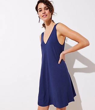 Loft Double V Sleeveless Swing Dress
