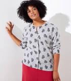 Loft Plus Feather Paisley 3/4 Sleeve Signature Cardigan