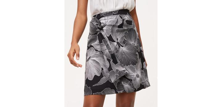 Loft Hibiscus Tie Skirt