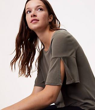 Loft Split Cuff Tee