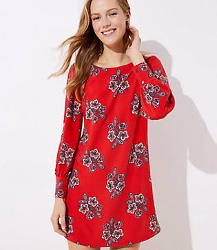 Loft Bloom Cuffed Shirtdress