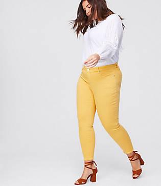 Loft Plus Frayed Skinny Crop Jeans