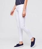 Loft Curvy Double Frayed Skinny Ankle Jeans In White