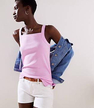 Loft Ribbed Square Neck Tank