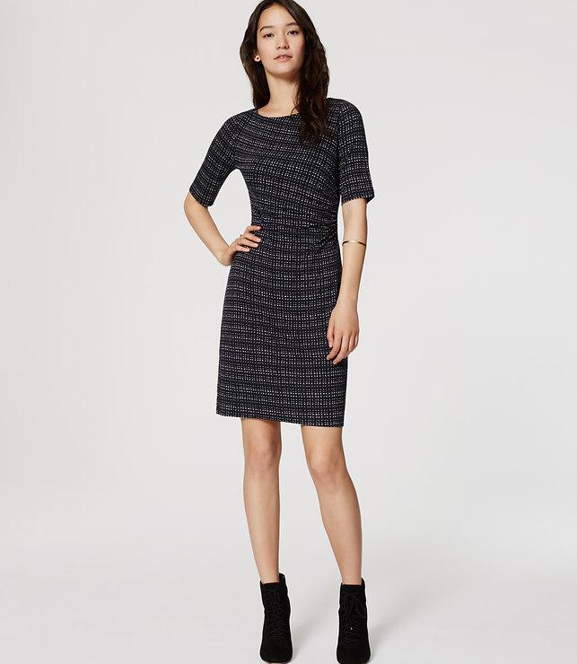 Loft Lattice Side Shirred Dress