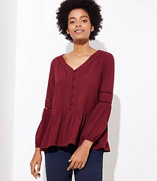 Loft Cutout Peplum Top
